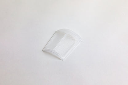 White mesh filter. set on a light gray background