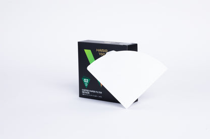 Hario coffee paper pack on a white background