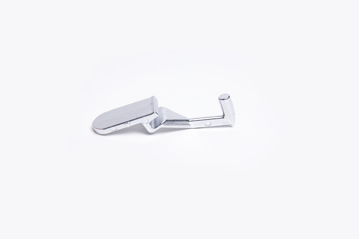 Metallic hook on a white background